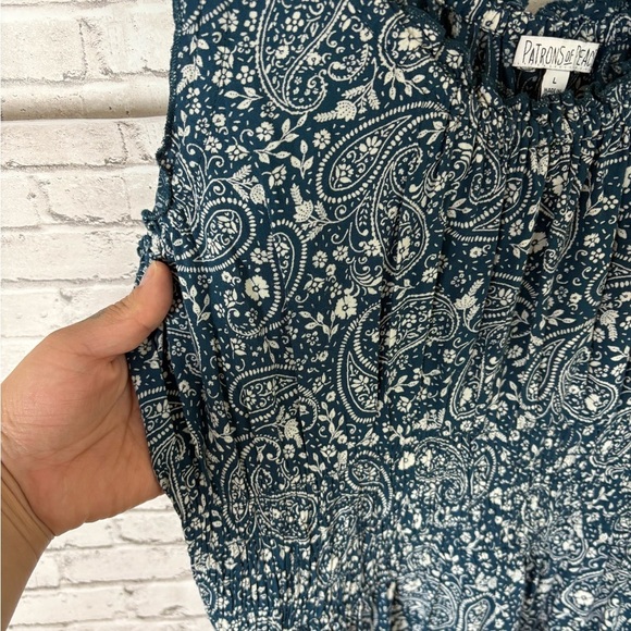 Patrons of Peace Teal Smocked Waist Paisley Maxi Dress - Picture 5 of 5